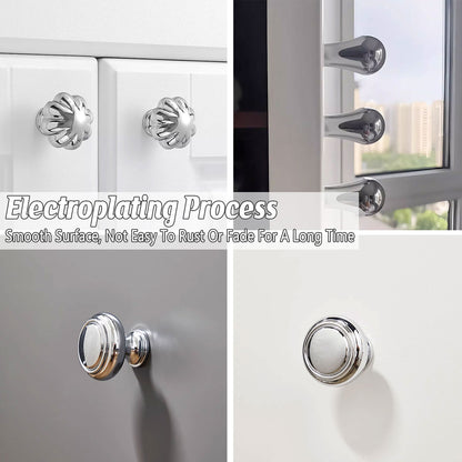 Bright Silver Copper Cabinet Knob Single-Hole