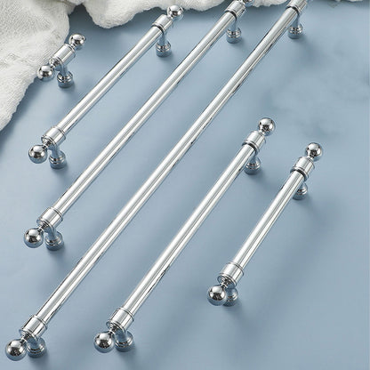 Silver Metal Cabinet Handle with Round Ball End, Polished
