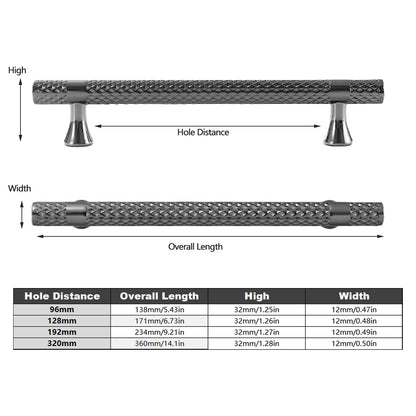2 Finishes Hammer-Patterned Wardrobe Door Handles Set