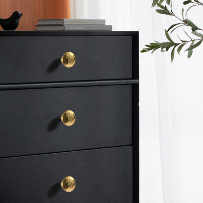 Solid Brass Hammered Cabinet Knob with Polished Finish