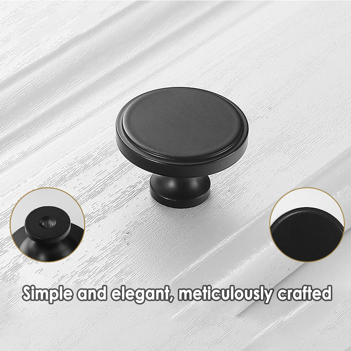 Matte Black Brass Cupboard & Cabinet Door Knobs