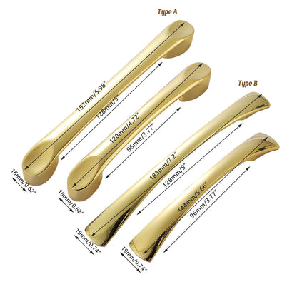 Solid Brass Wardrobe Handle with Bright Gold Finish