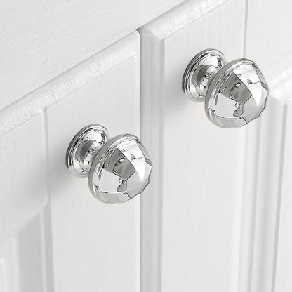 2 Styles Bright Silver Copper Cabinet Knob with Single Hole