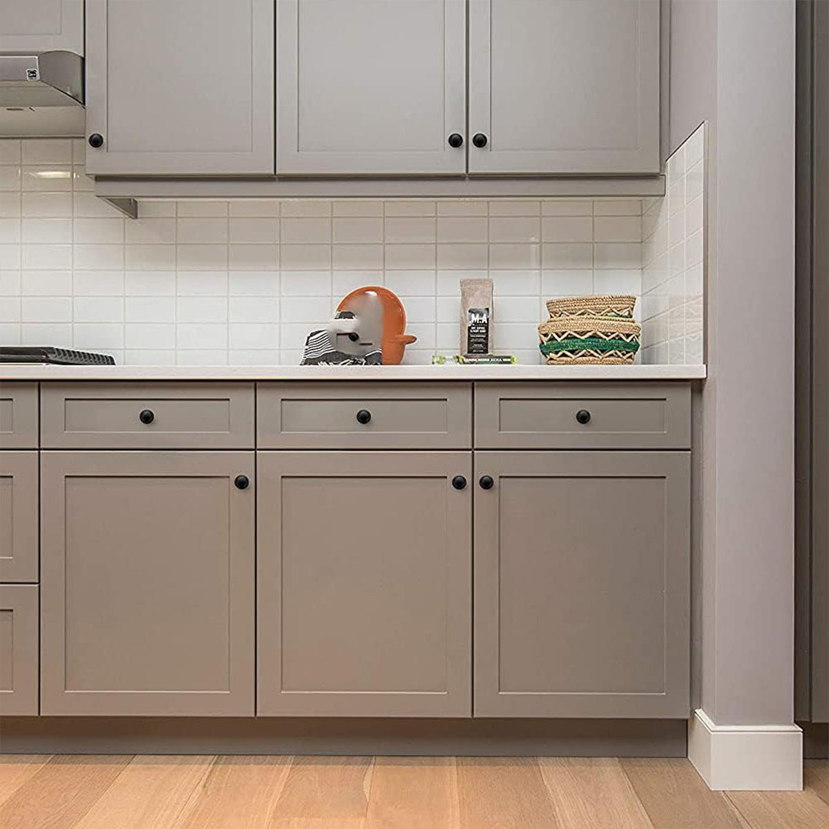 Black Copper Cabinet Handle Single-Hole Mount