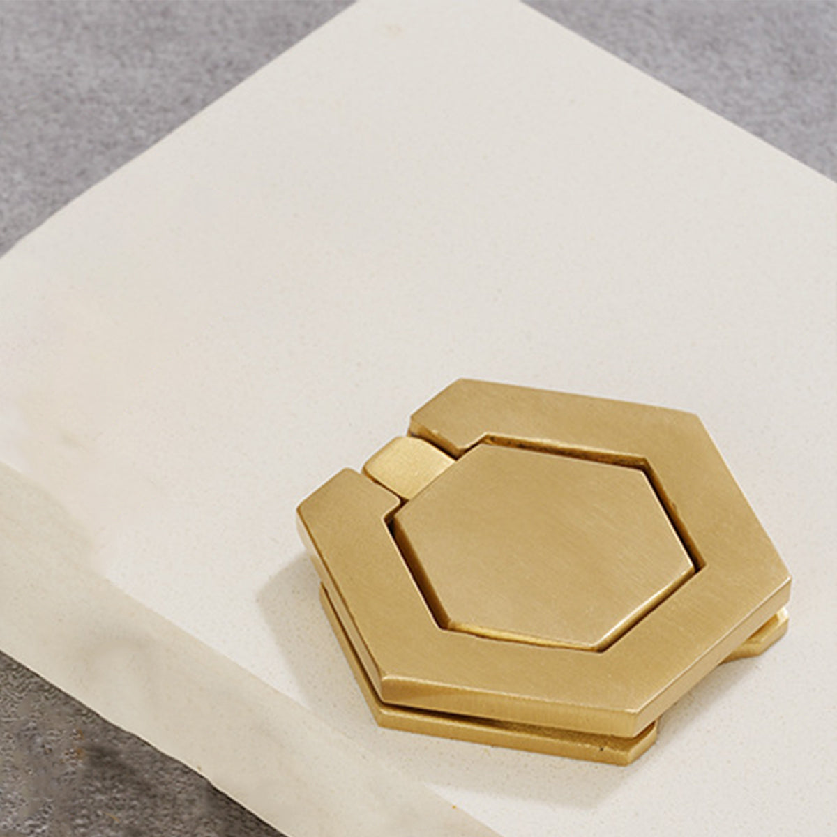 Hexagon Alloy Cabinet Door Handle Single-Hole Brushed Gold