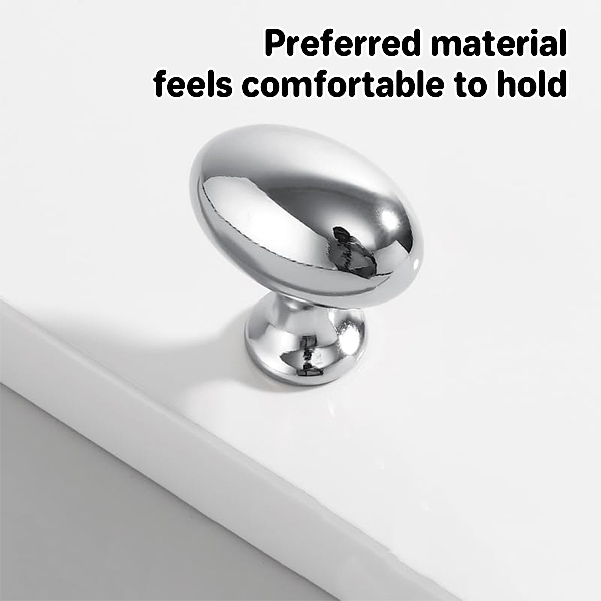 Pigeon Egg Silver Brass Dummy Knob For Cabinet & Door 34mm x 36mm