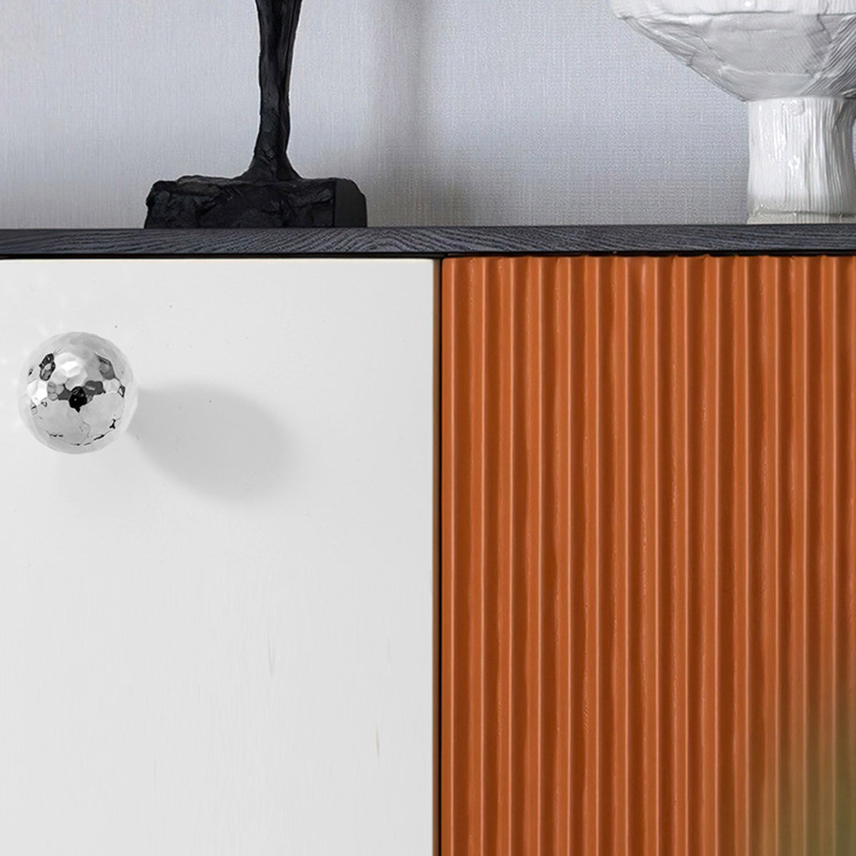 25mm Hammered Silver Cupboard & Cabinet Knob Single-Hole