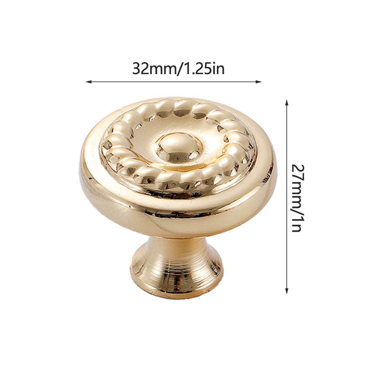 2 Hole Distances Pure Copper Cabinet Door Handle Gold Tone