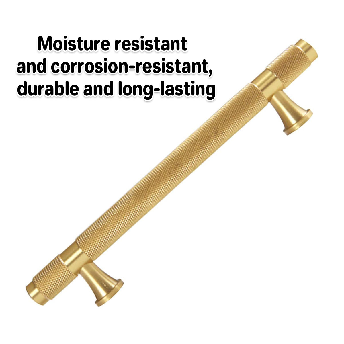 Anti-Slip Textured Brushed Brass Cupboard & Cabinet Door Pull Handle 50–213mm