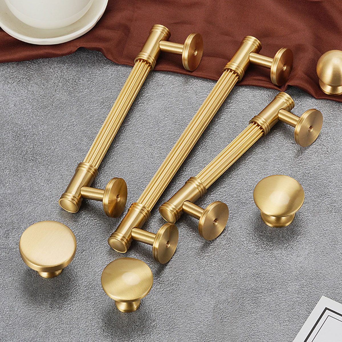 Solid Brass Cabinet Handle with 5 Hole Distances