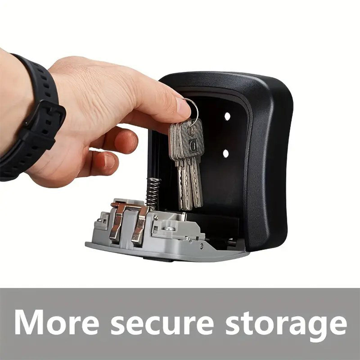 Black and Grey Weather-Resistant Steel Combination Key Box