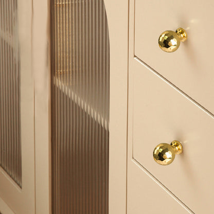 Solid Brass Hammered Cabinet Knob with Polished Finish