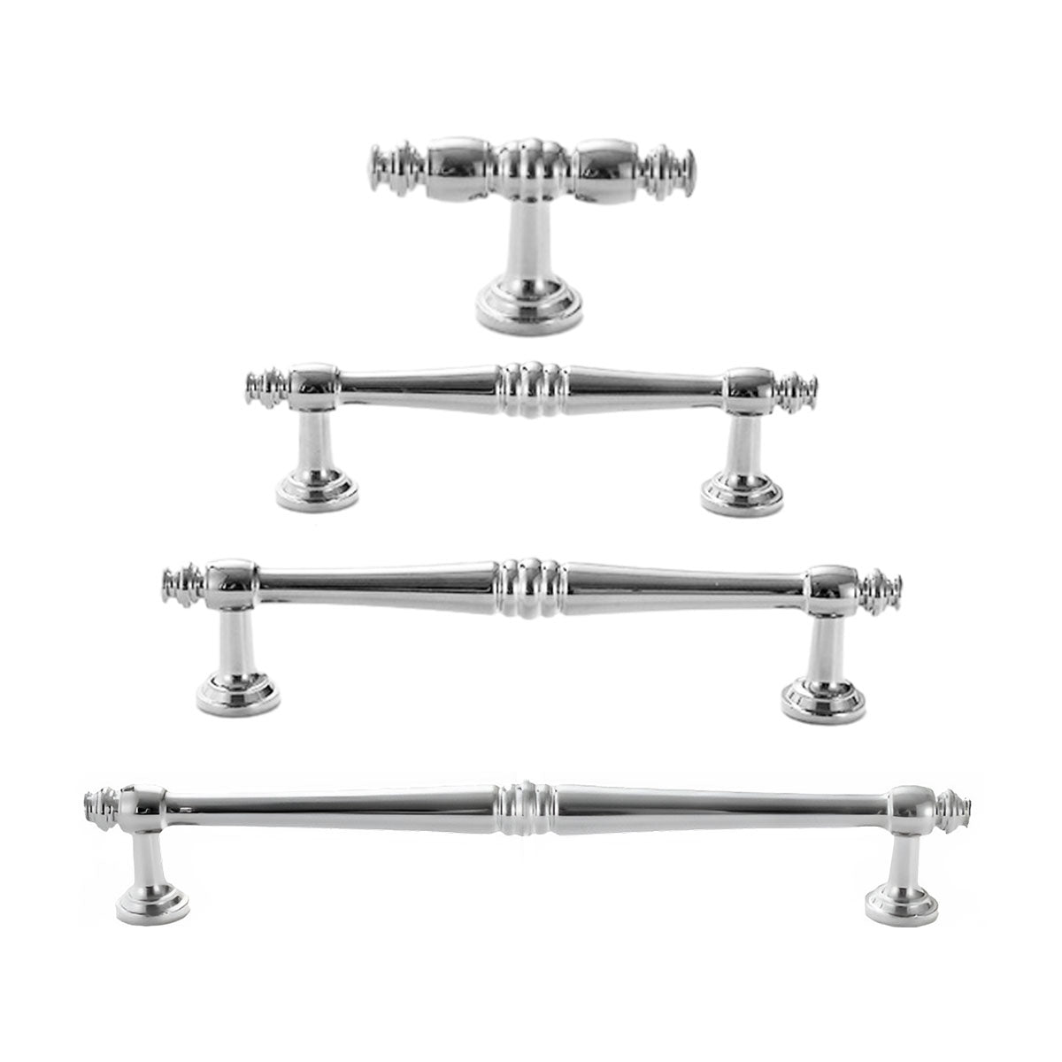 Bright Chrome Brass Cupboard & Cabinet Door Pull Handle