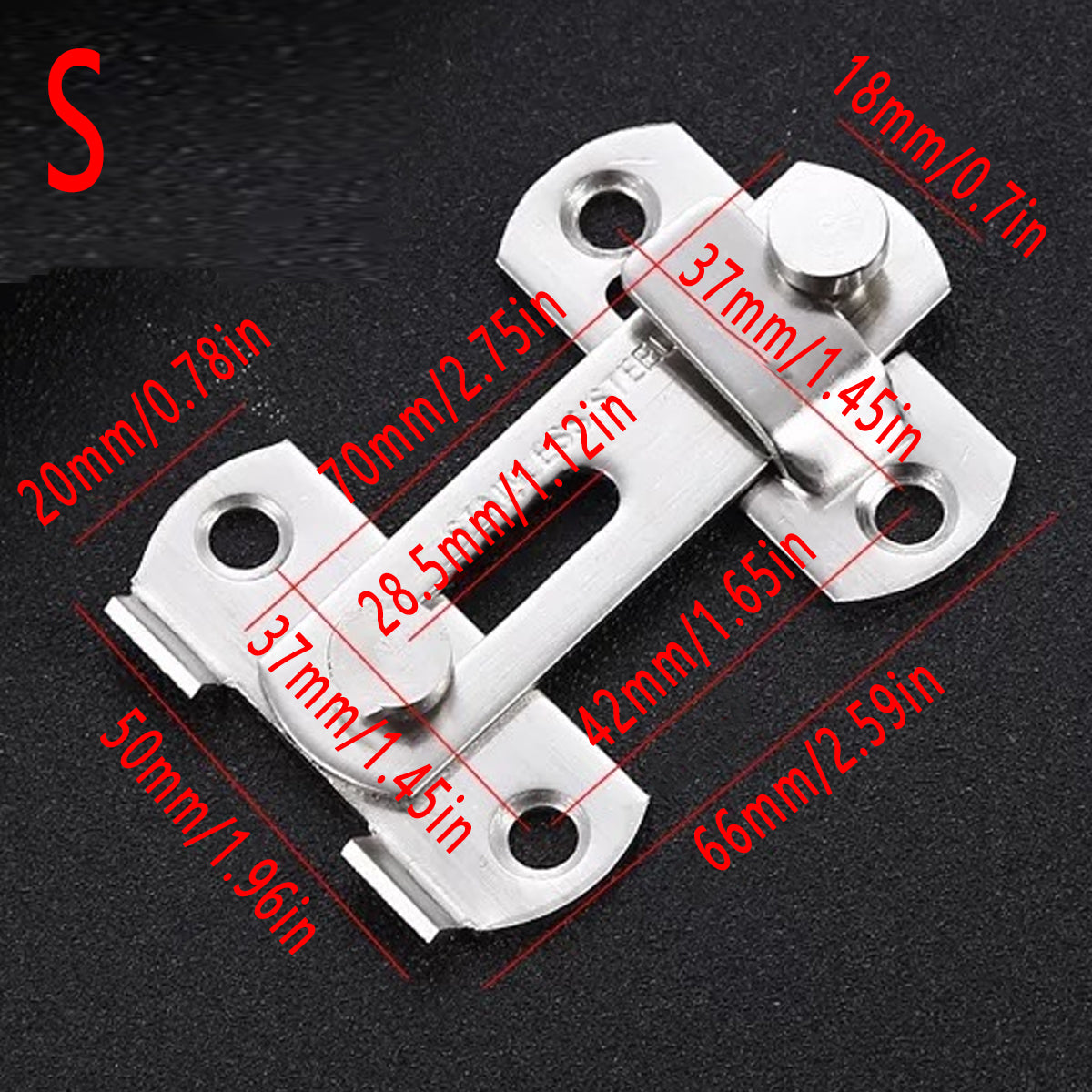 Black Stainless Steel 90 Degree Sliding Door Safety Latch Set