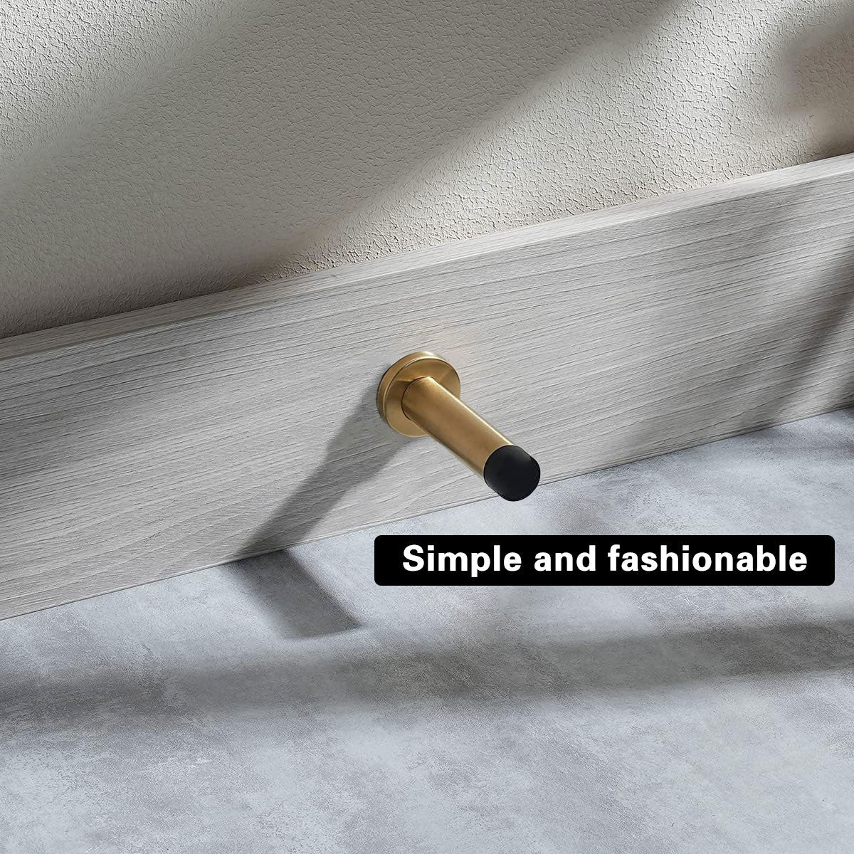 Brass Bathroom Door Stopper Wall-Mount with Rubber Tip