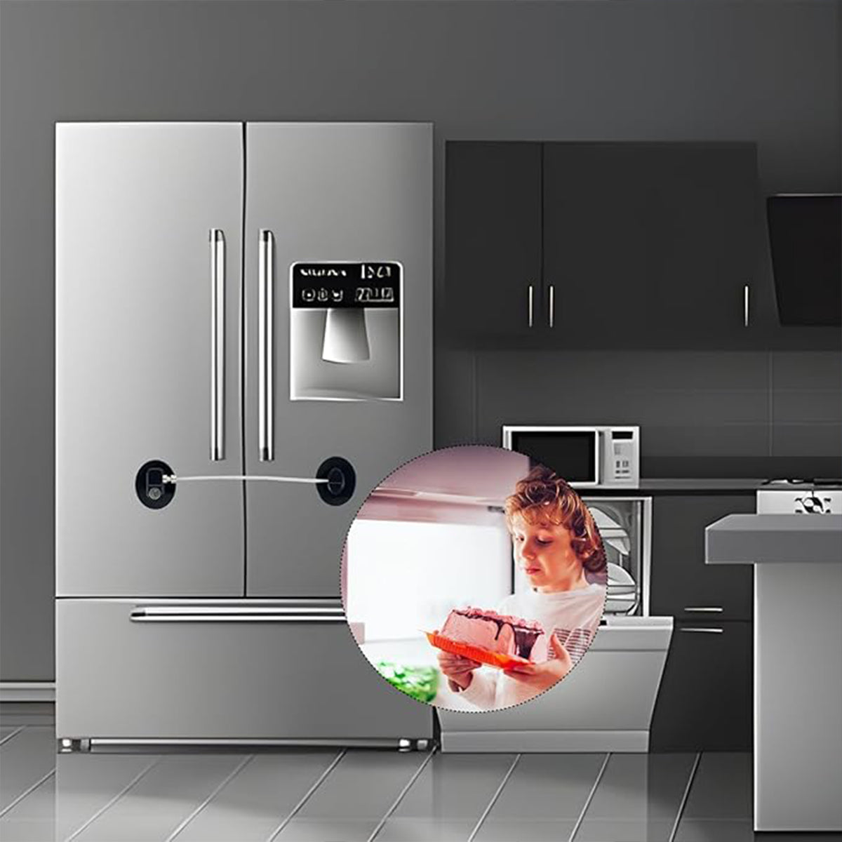 Black/White Self-Adhesive 304 Stainless Steel ABS Child Safety Lock