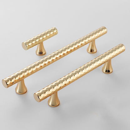 Knurled Metal Cabinet Handle in Black or Gold