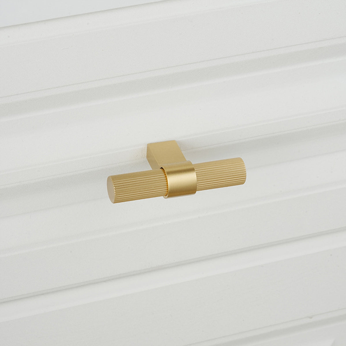 Solid Brass Knurled Cabinet Pulls in Gold Finish