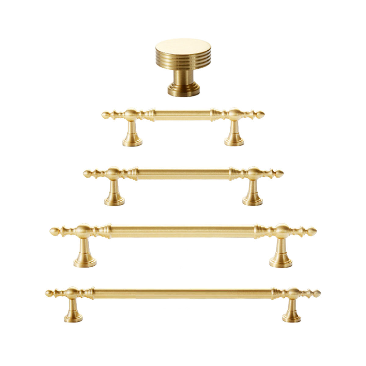 Full Copper Door Handle with Electroplated Finish 16–224mm