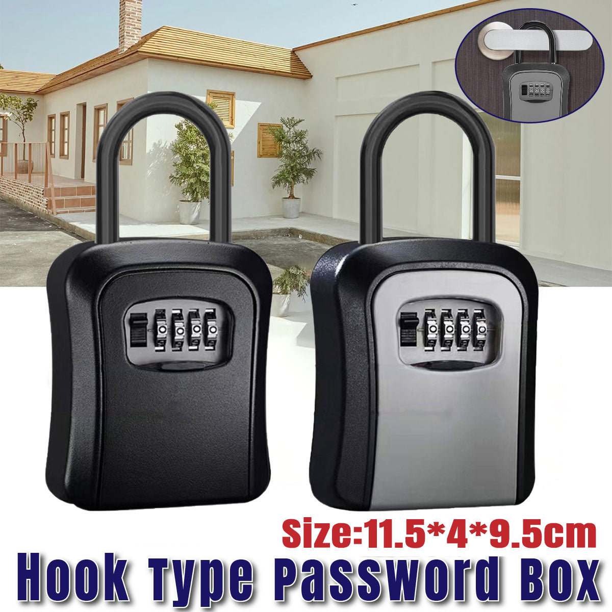 Combination Lock with Hook Heavy Duty Secure Lock for Storage Cabinets and Doors
