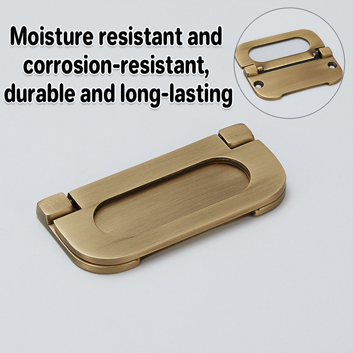 Copper Cabinet Handle with Foldable Ring Pull