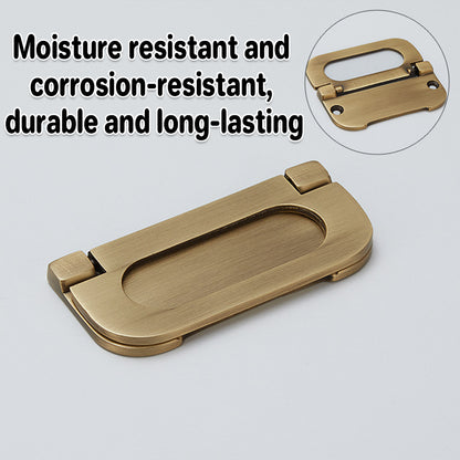 Copper Cabinet Handle with Foldable Ring Pull