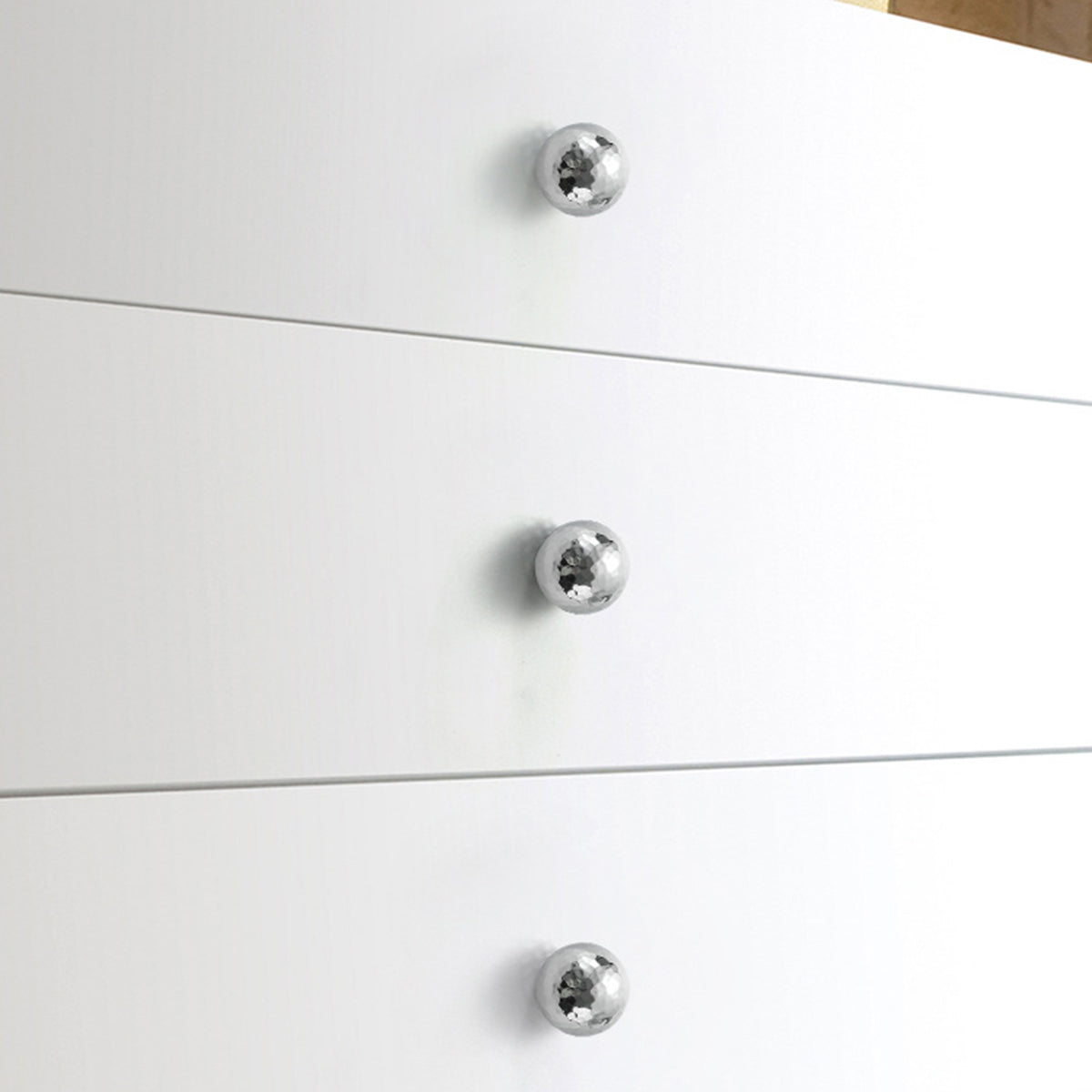 Hammered Silver Cabinet Knob Single-Hole