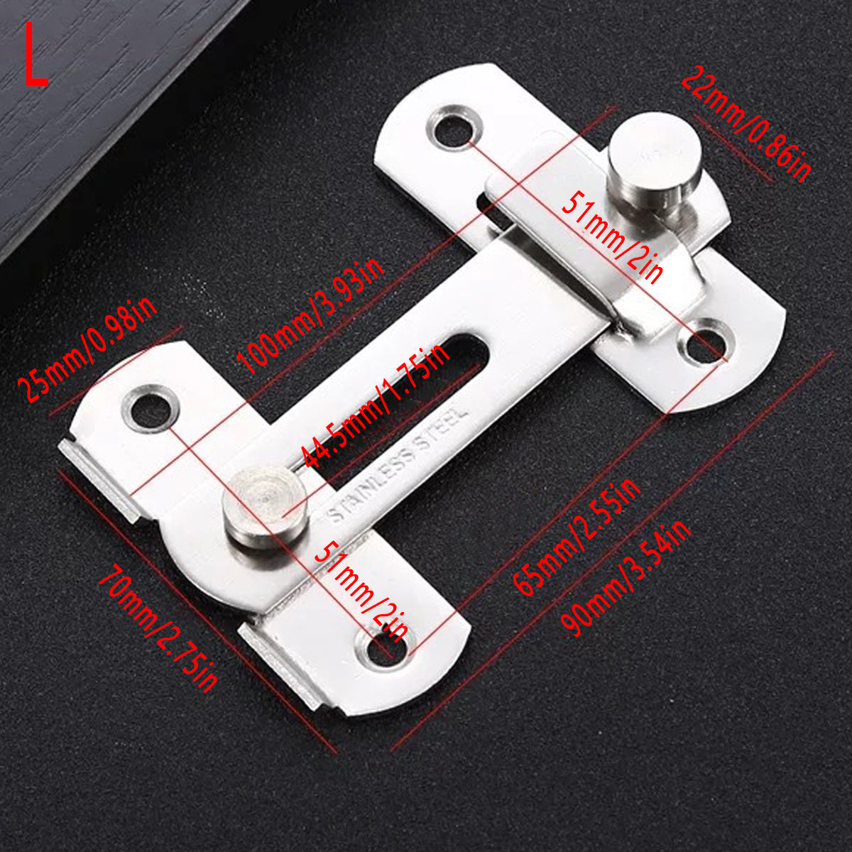 Stainless Steel 90 Degree Sliding Door Safety Latch Set - view 17