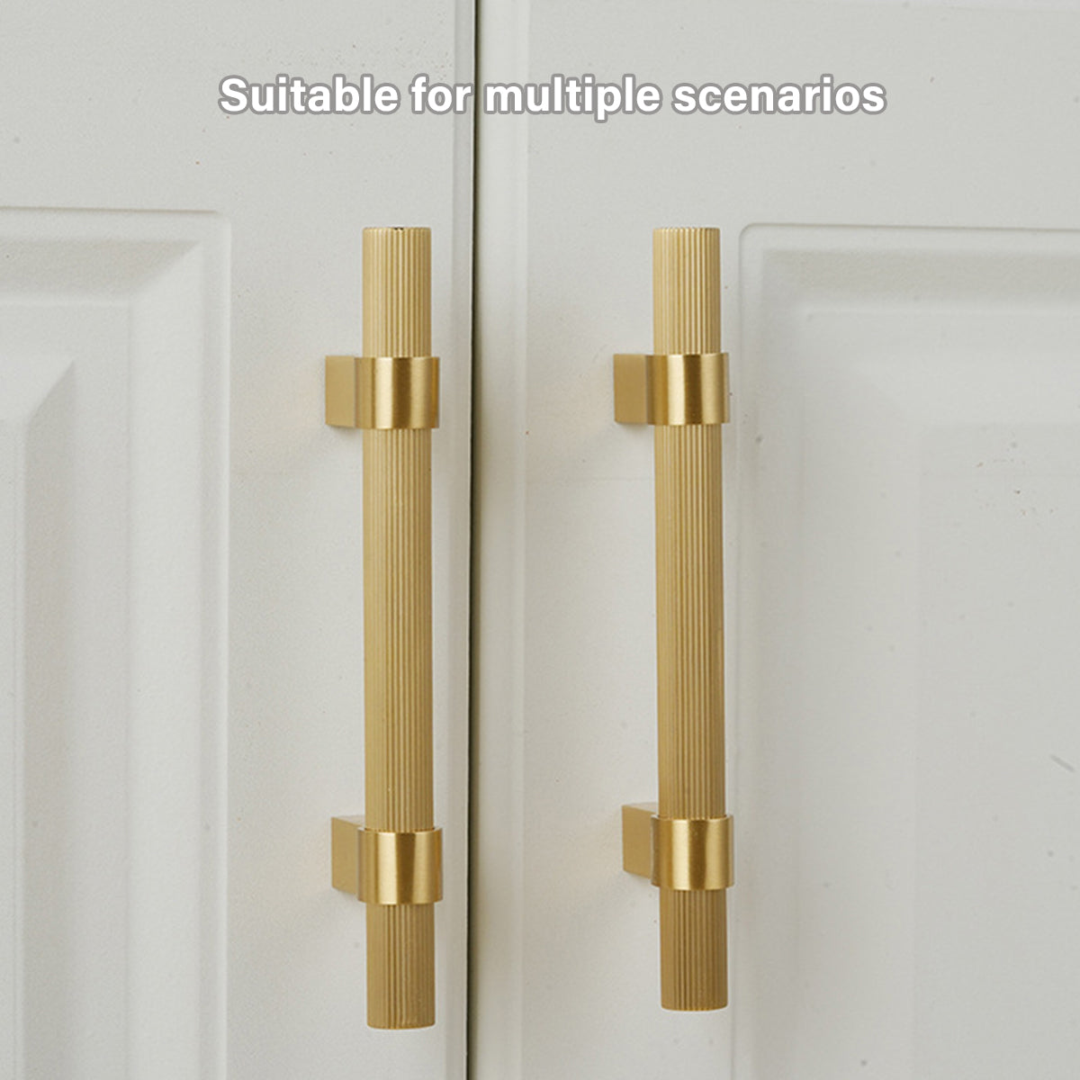 Solid Brass Knurled Cabinet Pulls in Gold Finish