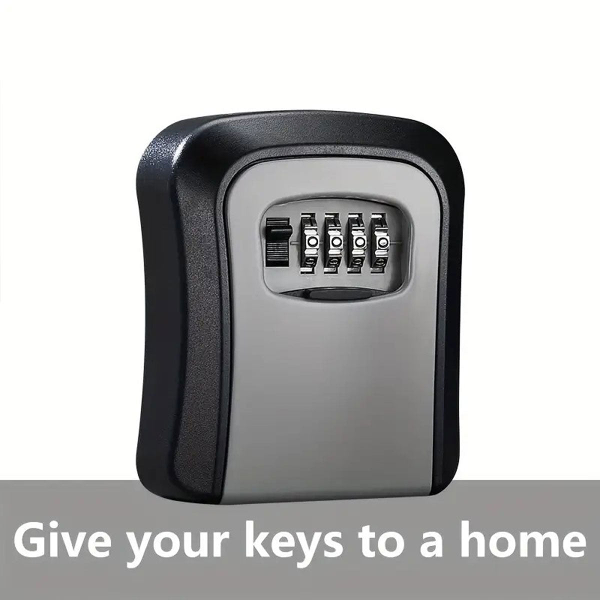 Black and Grey Weather-Resistant Steel Combination Key Box