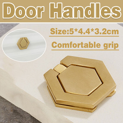 Hexagon Alloy Cabinet Door Handle Single-Hole Brushed Gold