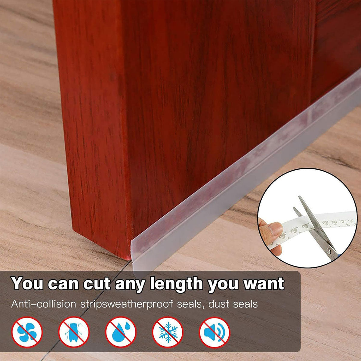 Transparent Self-Adhesive Silicone Door Seal Strip