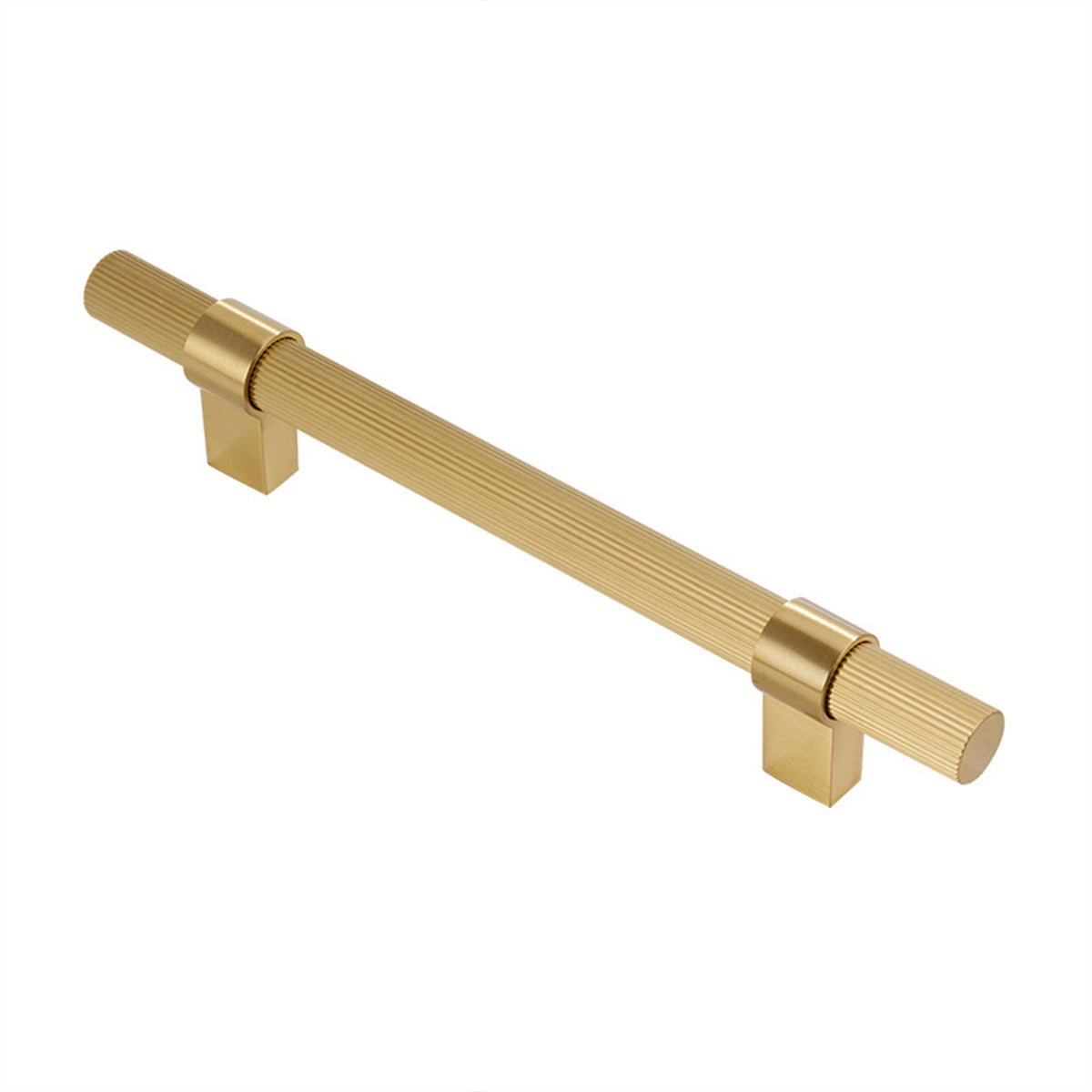 Knurled Brushed Brass Cupboard & Cabinet Door Pull Handle 96-224mm