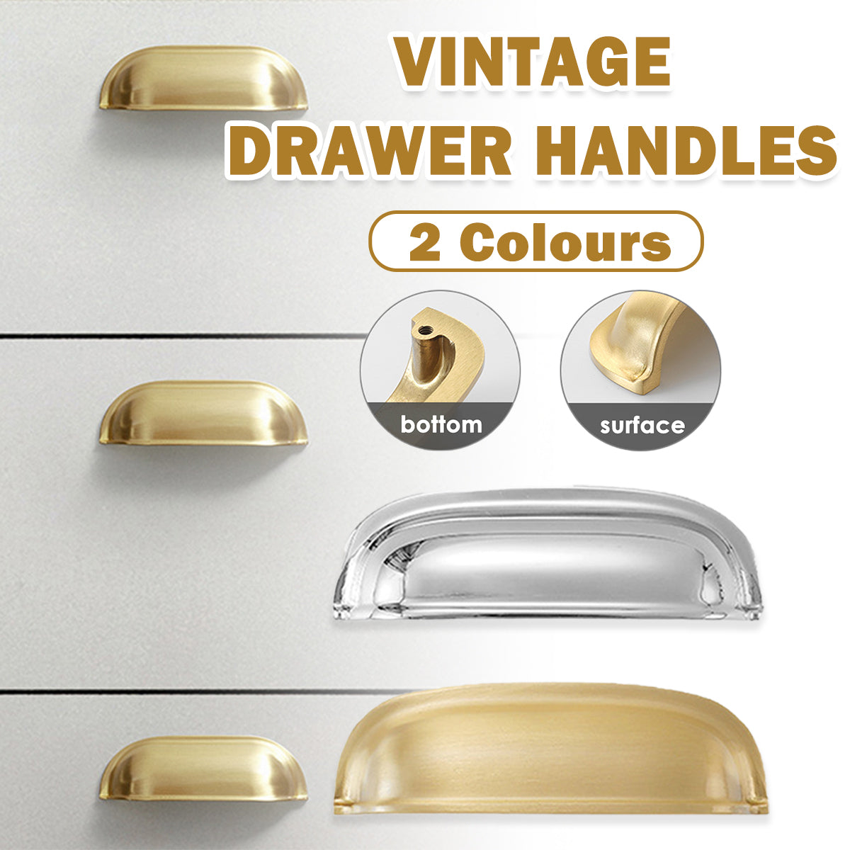 Vintage Metal Alloy Drawer Handle with Single-Hole Design