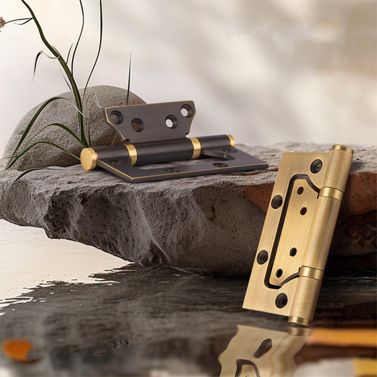 Bright Gold Brass Hirline/Flush Door Hinges 3.5mm Thick