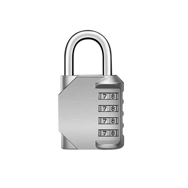 Silver Waterproof Zinc Alloy 4-Digit Combination Padlock