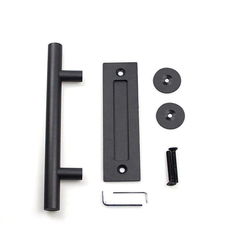Black Matte Black Stainless Steel Barn Door Pull 12 Inch