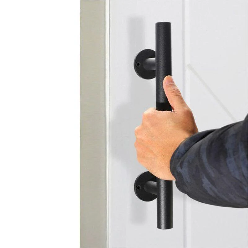 Black Matte Black Stainless Steel Barn Door Pull 12 Inch
