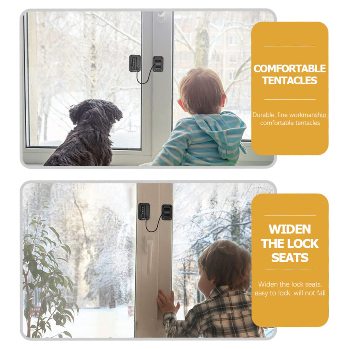 Black/White Finish Zinc Alloy ABS Child Safety Lock (2pcs)