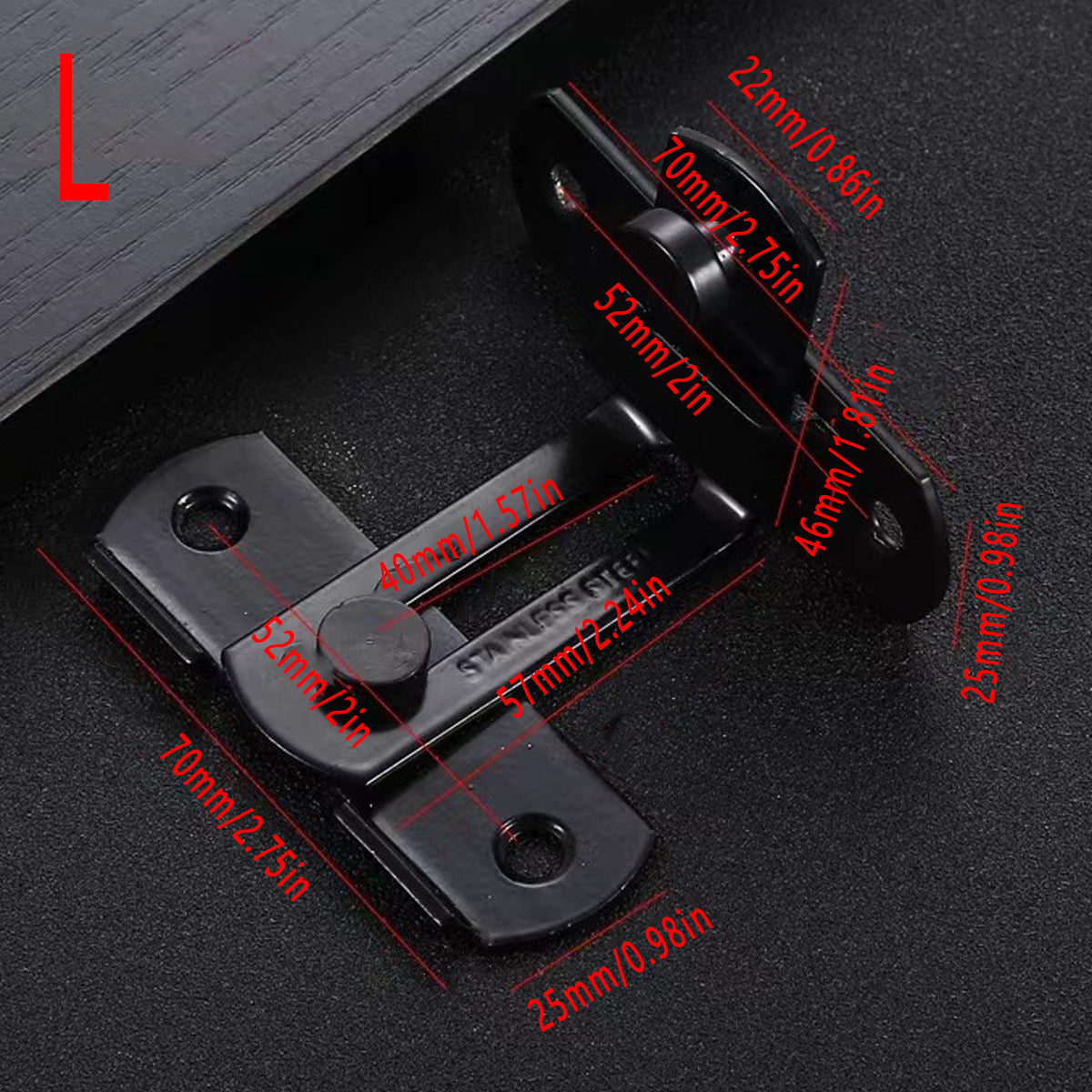 Silver Stainless Steel 90 Degree Sliding Door Safety Latch Set