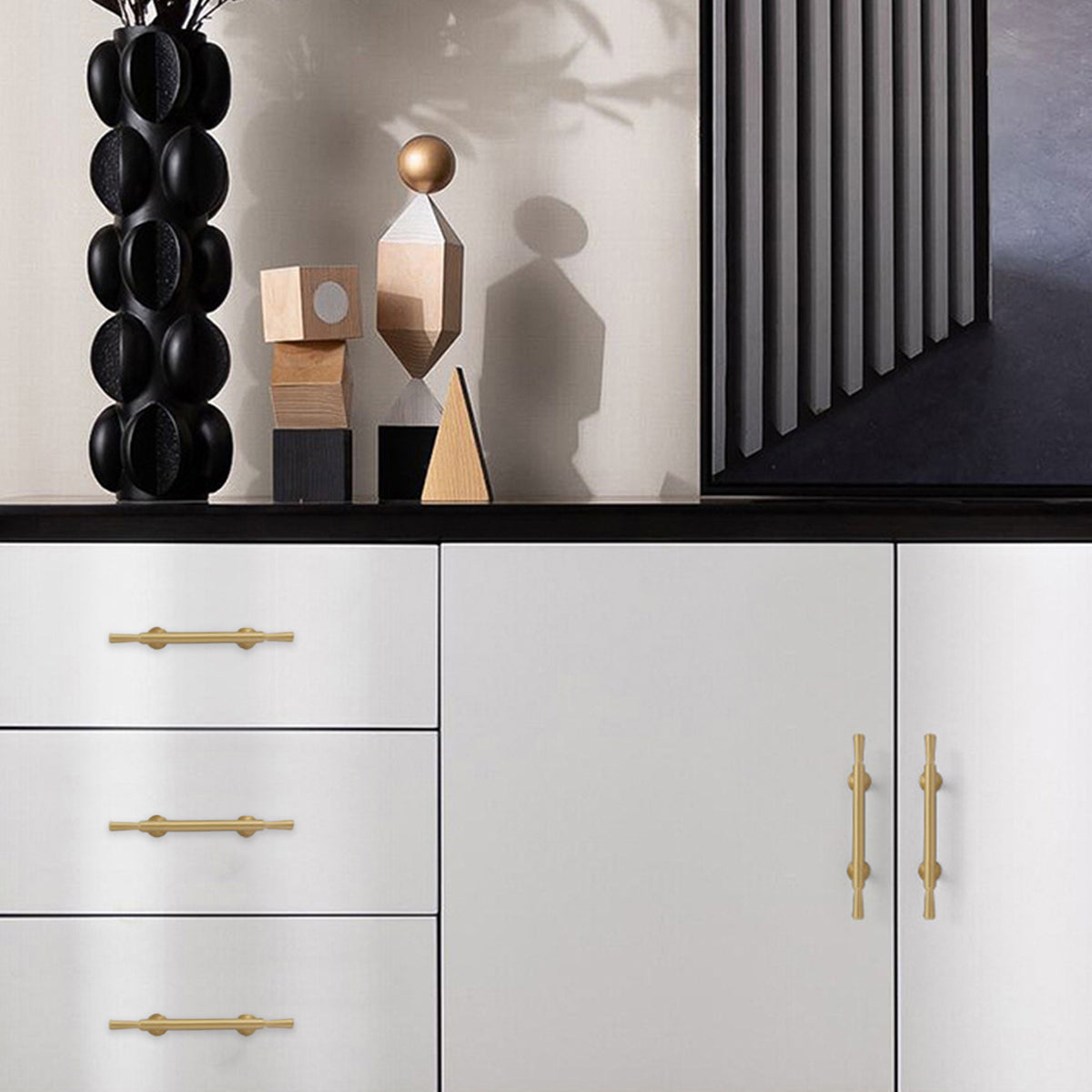 American Style Cabinet Handle in Black or Gold