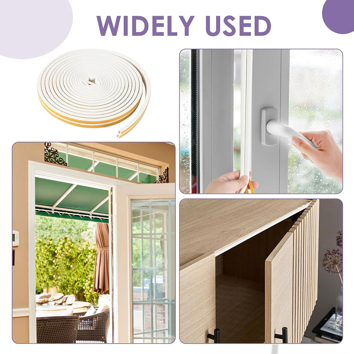 White Self-Adhesive EPDM Foam Door Window Sealing Strip