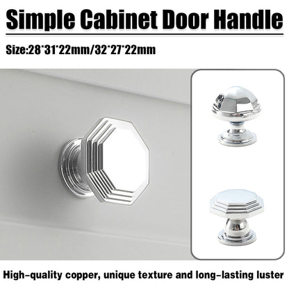 2 Styles Bright Silver Copper Cabinet Knob with Single Hole