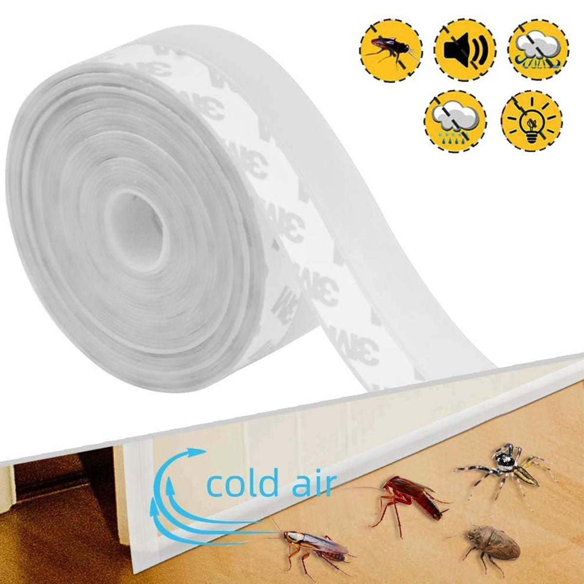 Transparent Self-Adhesive Silicone Door Seal Strip