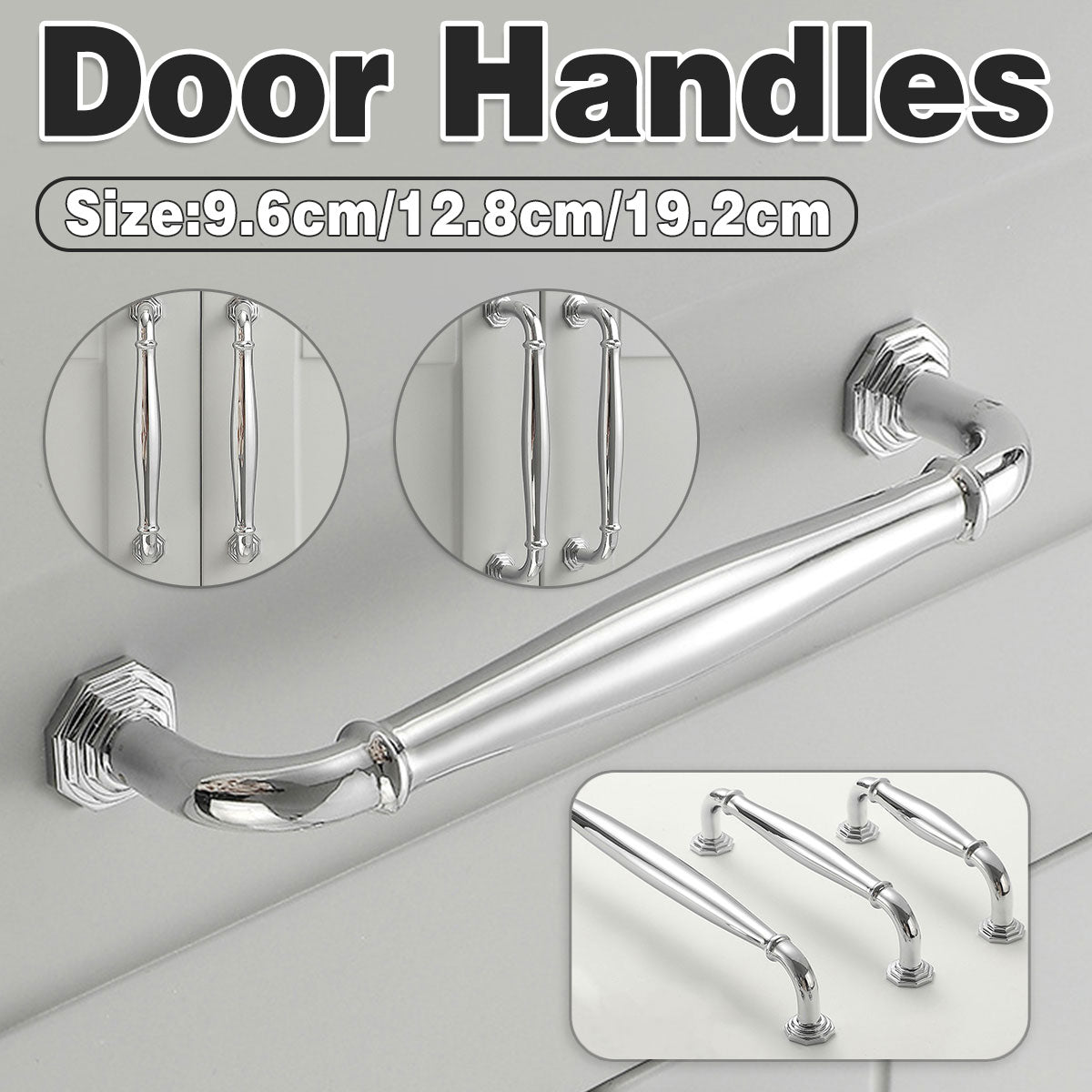 Zinc Alloy Cabinet Handle with Bright Silver Finish