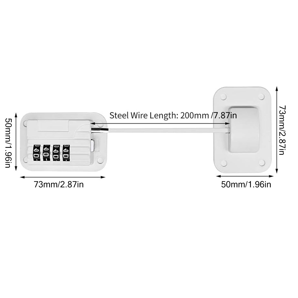 Black/White Finish Zinc Alloy ABS Child Safety Lock (2pcs)