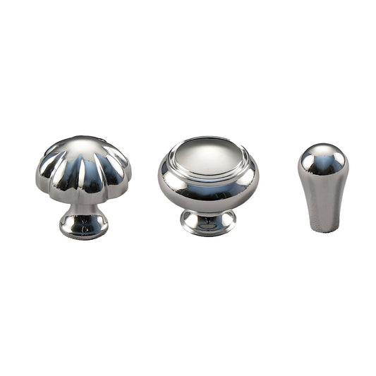 Bright Silver Copper Cabinet Knob Single-Hole