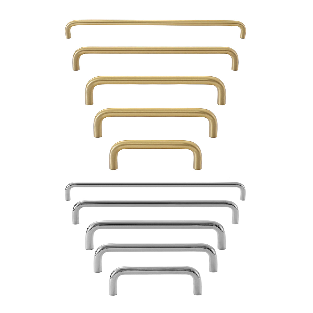 Brushed Brass Cupboard & Cabinet Door Pull Handle 96-320mm Silver & Gold