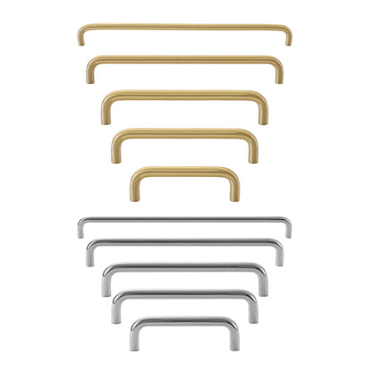 Brass Cabinet Pull Handles in Gold and Silver