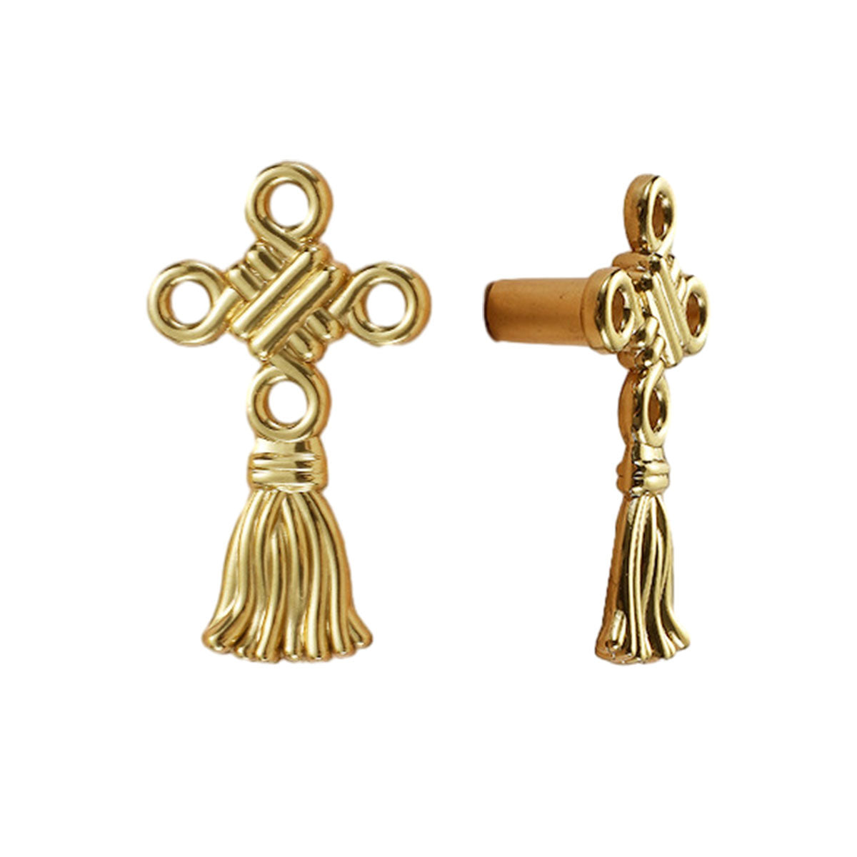 Chinese Knot Design Brass Cupboard & Cabinet Door Knobs 60×34×24mm